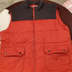 Gap Mens Preppy Winter Vest Size XXL Burnt Orange/Black Pre Owned